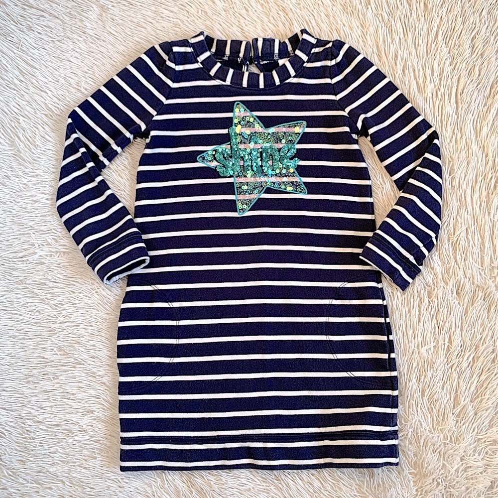 COPY - Gymboree Striped Sweatshirt Dress Sequins Star•Size 8